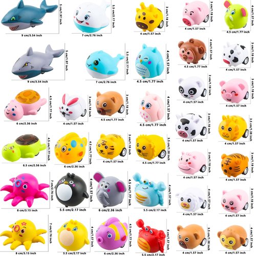 Haconba 36 Pack Animal Pull Back Cars Race Car Toys Powered Pull Back Easter Stuffer Toy Vehicles for Child Birthday Gifts Party Favors