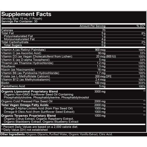 Codeage Daily Men Liquid Vitamins Supplement - Liposomal Multivitamin A, B, C, D, E, Biotin, Omega-3 & Omega-9 - Folate, Niacin, BlackBerry, Vegan - Sugar-Free & Non-GMO - 30 Pouches