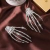 4Pcs Skeleton Hand Hair Clips Crystal Skeleton Hair Clips Punk Horror Halloween Hair Clips for Women Halloween Alligator Hair Clips Halloween Hair Accessories for Women Skeleton Accessories