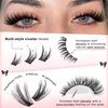 Goddvenus Lash Extension Kit Wispy Lash Clusters Kit Natural C Curl Fluffy Cluster Eyelash Extensions Individual Lashes Kit with Bottom Lash Clusters Waterproof Bond and Seal Tweezers DIY at Home