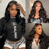 13X6 Body Wave Lace Front Wigs Human Hair HD Lace Frontal Wigs for Women Natural Black Human Hair Wig Transparent Lace Frontal Body Wave 180 Density Human Hair Glueless Wig Pre Plucked Baby Hair
