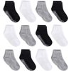 ZAPLES Baby Non Slip Grip Ankle Socks with Anti Skid Grippers Boys Girls Low Cut for Infants Toddlers Kids, Assorted - 12 Pairs, 12-36 Months