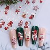 Christmas Nail Art Stickers Decals Santa Xmas Tree 5D Embossed Christmas Nail Decals 4PCS Elk Glove Snowflake Cookie Man 3D Self-Adhesive Christmas Stickers for Nails Manicure Nail Art Decorations