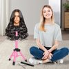AliLeader 25 Inch Mannequin Head Stand Tripod for Mannequin Head Wig Stand Tripod Wig Head Stand for Training Heads and Canvas Block Head (Mannequin Head Not Included,Pink)