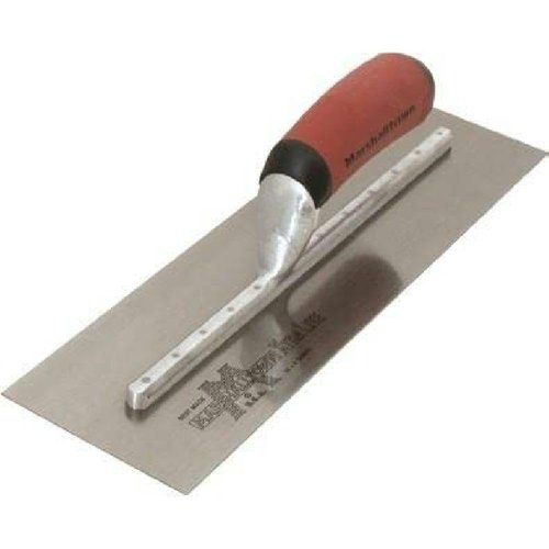 Marshalltown Finishing Trowel, 14 by 3 Inch, Perfect for Spackling, Sheetrock, Stucco, Concrete, EIFS and More, DuraSoft Curved Handle, High Carbon Steel Blade, Xtralite Mounting, MXS57D