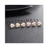 Suandsu 6 Pcs Pearl Crystal Hair Pins Bride Wedding Hair Clips Rhinestone Hair Piece Accessories for Women and Girls Rose Gold