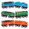 Battat – Classic Trains – 6Pc Wooden Railroad Set – Magnetic Toy Trains – Train Engines & Cars – 3 Years + – Wooden Locomotives & Freight Cars