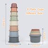 Flypear Stacking Cups Toy for Baby 6-12 Months, 8PCS Nesting Cups Set for Toddler 1-3, Kids Bathing and Counting Stackable Toy for Early Educational Learning, Birthday Gifts for Boys and Girls