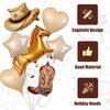 8Pcs Western Party Decorations Balloons,Cowboy Balloons,Cowboys Hat Boot Horse Foil Balloons for Western Cowboy Birthday Party, Cowboy Rodeo Party, Bachelorette Party Wedding Decorations (Brown)