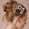 Snap Clips Cloud Hair Clips Snap Hair Barrettes Non Slip Star Hair Accessories Metal Hair Clips for Girls Women -12P-Sliver & Black