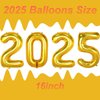 2025 Balloons, 16 Inch 2025 New Years Balloons, 2025 Gold Number Balloons, 2025 Foil Happy New Year Balloons for New Years Eve Party Supplies 2025 and New Years Decorations 2025, Graduations