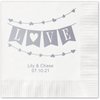 Love Banner Personalized Beverage Napkins / 100 White 3 Ply Paper Coined Cocktail Napkins With Choice Of Foil/Folded 4 3/4" x 4 3/4" Napkins/Made In The USA