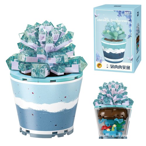 ZIYOSTAR Mini 235PCS Succulent Plant Bonsai Building Blocks Set, Office and Room Decor Succulents Flowers Model Building Toys, Birthday Gift for Adult Boys Girls Woman