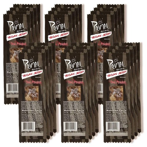 Primal Spirit, Vegan Meat Alternative Jerky, Thai Peanut Flavor, 1 oz
