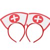 LanttAotte Nurse Hat Costume, 2 PCS Halloween Headband Bloody Nurse Accessories Red Cross Nurses Cap Party Supplies, Red
