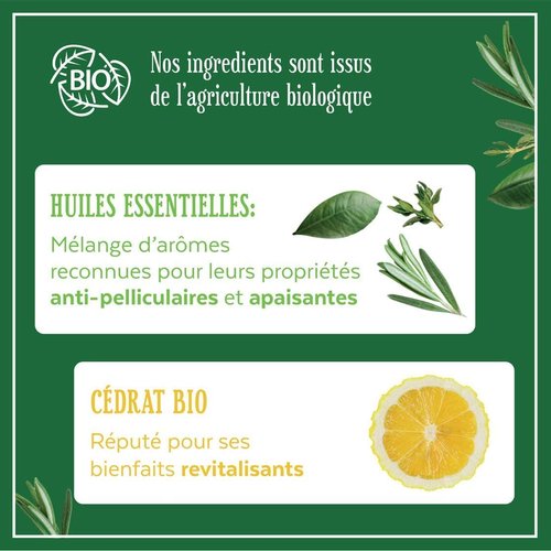 Le Petit Marseillais Shampooing Anti-Pelliculaire Infusion Huiles Essentielles Et Cédrat Bio Anti-Dandruff Shampoo Organic Essential Oils And Citrus Infusion
