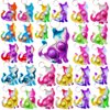 Roaqua 30 Packs Bulk cat Animal Fidget Mini pop Keychain Rainbow Friend Birthday Summer Party Favors Holiday Children Kids Students Prize