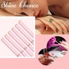 Shince Chance Nail Art Liner Brushes Set, 6Pcs Nail Art Design Brush Pen for Gel Polish Fine Drawing, Small Details Stripping Painting Nail Painting Pens, Acrylic Nail Art Design Tools, Pink