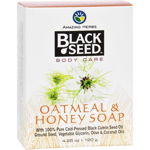 Black Seed Bar Soap, Oatmeal and Honey, 4.25 Ounce