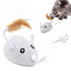 ALLTHINGVB Interactive Version2 Automatic Cats Plush Toys Play for Indoor Boredom Alone. Electric Moving Mouse Cat Toys with Real Feather Tail, Less Noise USB Rechargeable. (Grey)