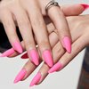 GLAMERMAID Matte Pink Press on Nails Medium Almond, Natural Dull Polish Nails Pure Stiletto Fake Nails with Design, Short Oval Stick Glue on Nails Tips for Women, Reusable Acrylic Daily False Nail Kit