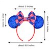 AVMBC 4th of July Headband Independence Day Striped Flag Hair Bow Mouse Ears Headband Chic Kids DIY Hair Accessories Women Headwear
