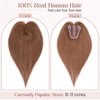 Hairro Human Hair Toppers Real Hair, Clips in 100% Human Hair Hairpieces for Women, 3.15"x3.94" Silk Base for Thinning Hair/Hair Loss/Covering Greyish Hair on Top