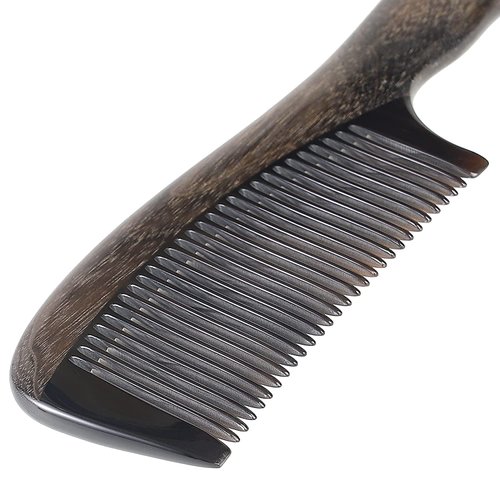 Onedor Handmade 100% Natural Chacate Preto Wood Anti-Static Sandalwood Scent Hair Detangler Comb (Fine Tooth)