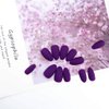 MISUD 100Pcs/Box Stiletto Fake Nails Purple Matte Medium Length Artificial Nails 10 Sizes Full Cover Press on Manicure Art Nails Tips for Charming Women and Girls - Violet