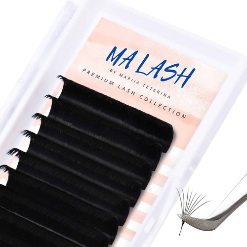 MA LASH D 0.1 15mm Eyelash Extensions Individual Lashes Premium Volume & Classic Lash Soft mixed and single lengths Black Salon Use (D 0.1 (15 mm))
