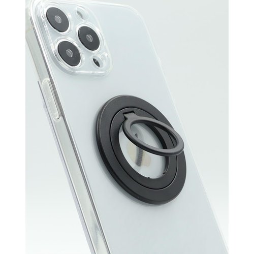 Magnetic Phone Grip for Magsafe Charging,Strong Adhesive Finger Phone Ring Holder Compatible Wireless Charging (Black)