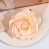 Tropical Hawaiian Hair Clips Set - 3Pcs Rose and Artificial Flower Clips for Women, Wedding, Summer Beach, Luau Party - 4 Inch