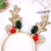 SHANRUN Christmas Headband for Women Xmas Shiny Deer Antler Bell Hair Accessories Ears Head Bands for Women's Hair Adult Girls Party Decorations Christmas Festival Fashion Supplies,Gold