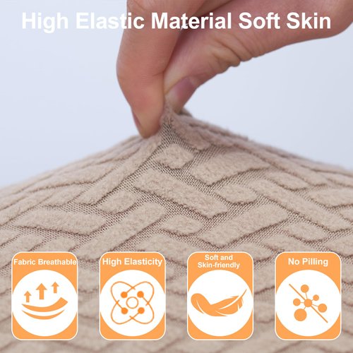 leepiya 2 Set RV Dinette Cushion Covers dinette Booth Elastic Rv Seat Covers Camper Cushion Covers with 2 Backrest Cover & 2 Bench Cover with Anti Slip Strap Machine Rv Dinette Cushions