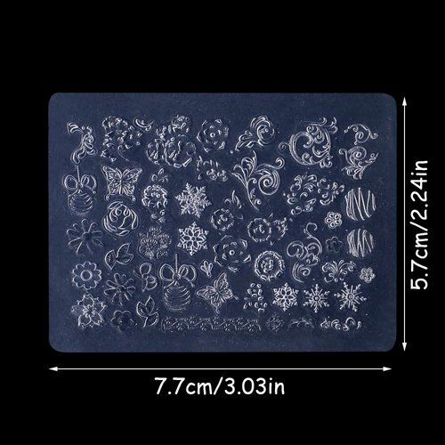 Christmas Nail Charms Silicone Molds Flower Butterfly Nail Molds Christmas Bells Snowflake Nail Carving Templates 3D Gel Nail Art Sculpture Acrylic Nail Mold Embossed Nail Stencils Silicone Nail Tools