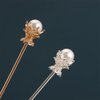 Pokinge 2Pcs Vintage Pearl Metal Hair Stick Elegant Chignon Hairpin Classic Imitation Pearls Hairpin Chinese Updo Hair Stick Women Headwear For Girl