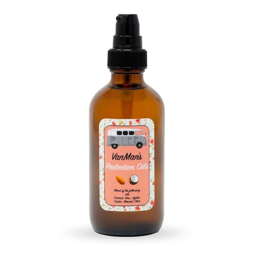 Vanman's - Heat Protection for Hair - Heat Protector - Hair Serum Heat Protectant with Castor Oil, Jojoba, Almond, Olive, Emu and Coconut Oil - Heat Protectant Serum For All Hair Types - 4 ounce
