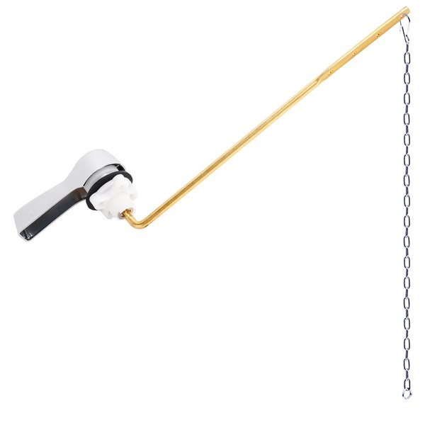 Hibbent Universal Front Mount Toilet Handle, Tank Flush Lever Replacement Handle with Stainless Steel Flapper Chains, Toilet Repair Handle - Chrome
