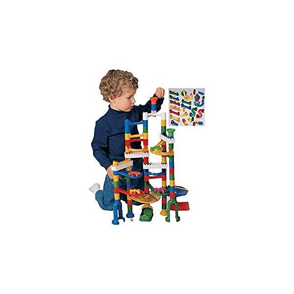 Constructive Playthings KFV-2 CP Toys 120 Pc. Build and Play Marble Run with Accessory Set