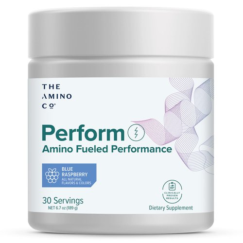The Amino CO - Perform Pre Workout Powder for Men and Women - Pure Eaa Amino Acids Preworkout Supplement with Blue Raspberry Flavor - (6.7oz)
