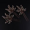Jumwrit Pearl Bridal Hair Pins Rhinestone Hair Pins for Wedding 3pcs Hair Pins Set Bride Hair Accessories Party Hair Pins for Women Girls Hair Pieces（Rose Gold）