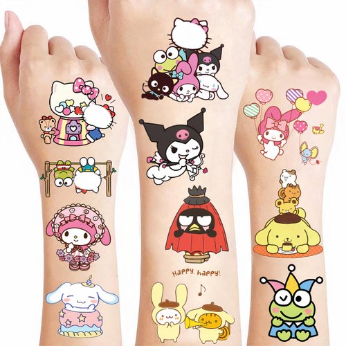 Cartoon temporary tattoos, themed birthday parties, decorations, ideal gifts for relatives and friends on holidays, birthday parties, Christmas,... (set C)
