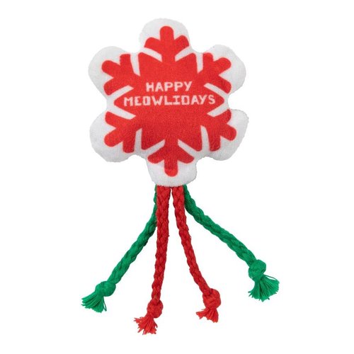 Fuzzyard Happy Meowlidays Snowflake Plush Cat Toy Christmas Premium Catnip Crinkle and Ropes