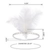 SWEETV 1920s Headpiece Crystal Rhinestone Hair Band, Roaring 20s Great Gatsby White Feather Flapper Headband