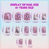 Townley Girl 96 PC Press- On Nails Set, Glitter and Glam, False Nails Set for Tweens with Pre-Glue Full Cover Acrylic Nail Tip Kit, Great for Gifts, Parties, Sleepovers and Makeovers