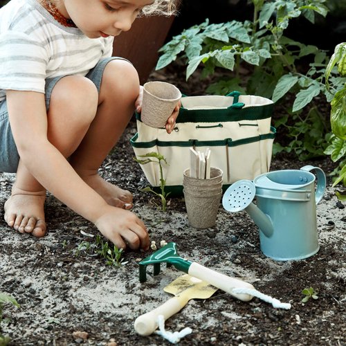 U+ME 15pce Kids Outdoor Toys | Montessori for Outside Kids Gardening Tools | Kids Outdoor Toys | Toddler Tools | with Mini Seed Starter Pods | Kids Watering Can | Toddler Gardening Set