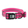 NIMBLE Dog Collar Waterproof Pet Collars Anti-Odor Durable Adjustable PVC & Polyester Soft with Reflective Cloth Stripe Basic Dog Collars S/M/L Sizes (Medium (11.81”-18.5”inches), Pink)