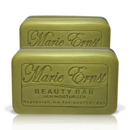 Marie Ernst 2-Pack, 4 Half Bar Soaps That Combine into 2 Full Patchouli Lavender Bars, Shea Butter, Olive Oil, Aromatic Lavender Scent, Vegan Bath Soap for Men and Women