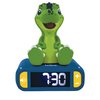 Lexibook - Dinosaur Nightlight Alarm Clock, Clock, Alarm Clock for Boys and Girls, Snooze, Blue/Green - RL800DINO