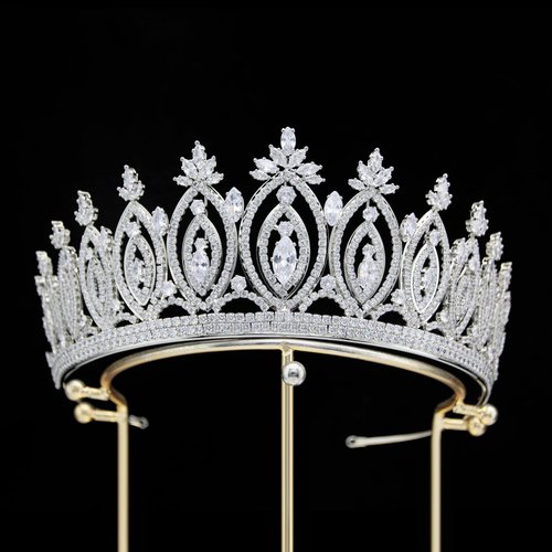 QXMYOO Luxury Cubic Zirconia BrideTiara and Crowns for Women Silver CZ Bridal Headpiece for Wedding Prom Birthday Pageant Quinceanera (Silver)